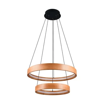 Trio LYNWOOD függeszték fém, fa, akril, fekete, barna, fehér, LED, 37W, 3000K, 4300Lm - 355039130