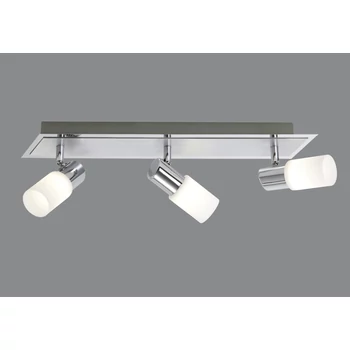 Trio CLAPTON szpot lámpa fém, üveg, króm, fehér, LED, 3000K, 3x4.3W, 1290lm - 821410305