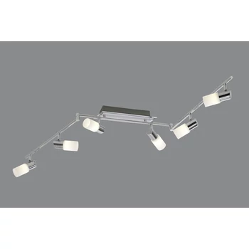 Trio CLAPTON szpot lámpa fém, üveg, króm, fehér, LED, 3000K, 6x4.3W, 2580lm - 821410605