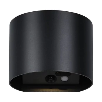 Trio GENIE mozgásérzékelős kültéri fali lámpa fém, fekete, 2W, 3000K, 300Lm, IP44 - R24161632