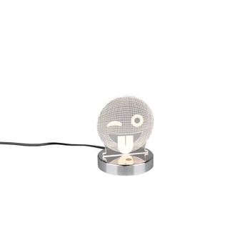 Trio SMILEY dekor lámpa fém, akrill, króm, áttetsző, RGB-LED, 3000K, 3.2W, 250lm - R52641106