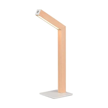 Trio SKIP asztali lámpa fém, fa, fehér, barna, LED, 2W, 185lm, 3000K - R55951135