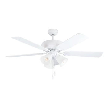 Eglo LAS PALMAS húzókapcsolós ventilátor, E27 foglalattal, fényforrás nem tartozék, IP20 acél matt fehér test, üveg opál bura | 35076