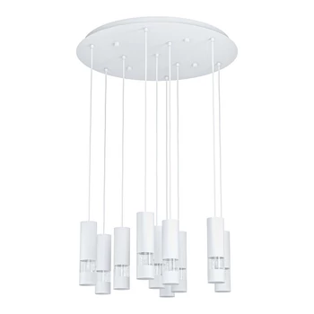 Eglo BERNABETA függeszték, GU10-LED foglalattal, fényforrás tartozék, IP20 acél fehér test, műanyag áttetsző bura | 39704