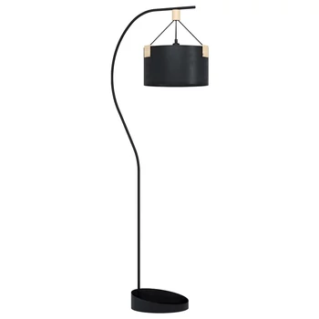 Eglo POTOSI állólámpa, E27 foglalattal, fényforrás nem tartozék, IP20 acél fekete test, nátron papír-fa fekete-barna bura | 39947