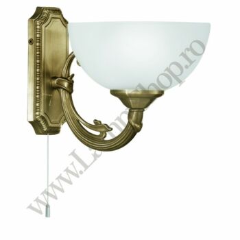 Eglo SAVOY húzókapcsolós fali lámpa, E14 foglalattal, fényforrás nem tartozék, IP20 fém bronz test, szatén üveg fehér bura | 82751