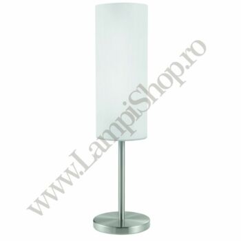 Eglo TROY 3 asztali lámpa, E27 foglalattal, fényforrás nem tartozék, IP20 acél szatén nikkel test, szatén üveg fehérre festett bura | 85981