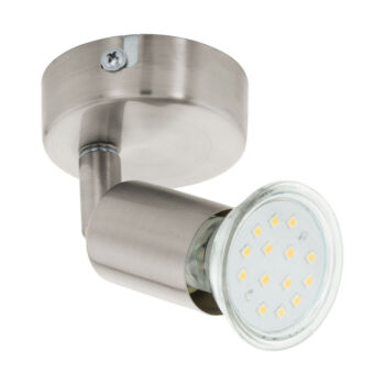 Eglo BUZZ-LED spot lámpa, GU10-LED foglalattal, fényforrás tartozék, IP20 acél szatén nikkel test | 92595