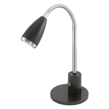Eglo FOX asztali lámpa, GU10-LED foglalattal, fényforrás tartozék, IP20 acél antracit-króm test | 92873