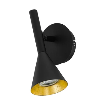 Eglo CORTADERAS fali lámpa, GU10-LED foglalattal, fényforrás tartozék, IP20 acél fekete-arany test | 97804