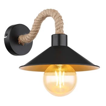 Globo DIANA fali lámpafekete fém kender E27 1x 60W (nem tartozék) IP20 - 15690W
