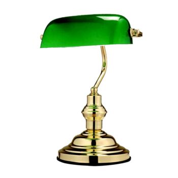 Globo ANTIQUE íróasztali lámpafém zöld üveg E27 1x 60W (nem tartozék) IP20 - 2491