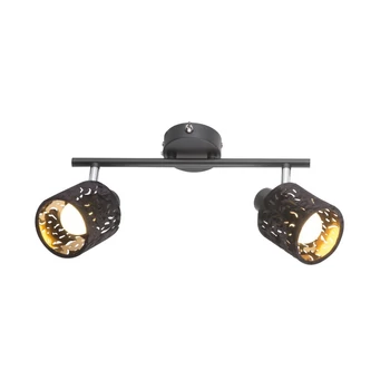 Globo TROY spotlámpafekete fém fekete bársony E14 2x 8W (nem tartozék) IP20 - 54121-2