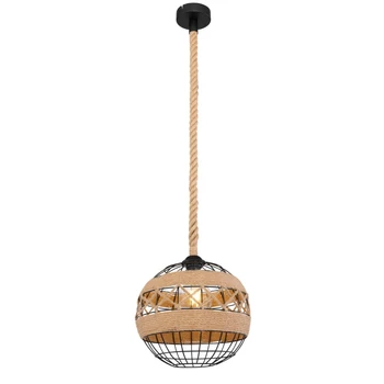 Globo ULLEU függesztékfekete fém barna E27 1x 60W (nem tartozék) IP20 - 69029H1