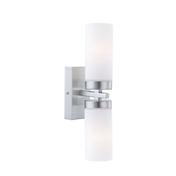 Globo SPACE fürdőszobai fali lámpamatt nikkel fém opál üveg E14 2x 40W (nem tartozék) IP44 - 7816