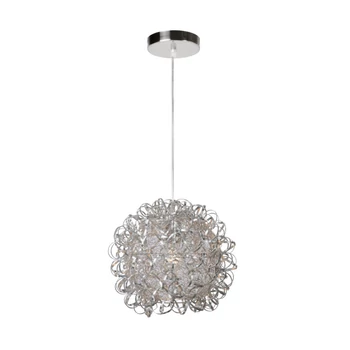 Lucide NOON függeszték modern stílus alumínium szatén króm kerek forma E27 IP20 - 08402/35/12