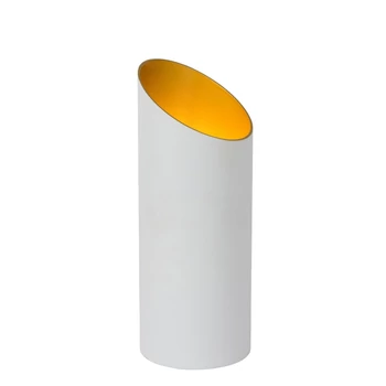 Lucide QUIRIJN asztali lámpa modern stílus fém fehér matt arany-sárgaréz henger forma E27 IP20 - 09533/01/31