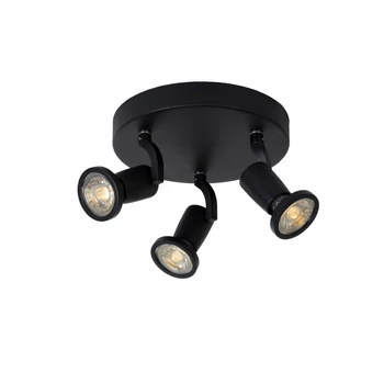 Lucide JASTER-LED mennyezeti spotlámpa modern stílus fém fekete kerek forma GU10-LED IP20 - 11903/15/30