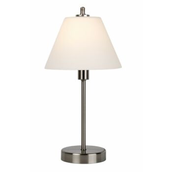 Lucide TOUCH asztali lámpa modern stílus fém szatén króm fehér kerek forma E14 IP20 - 12561/21/12
