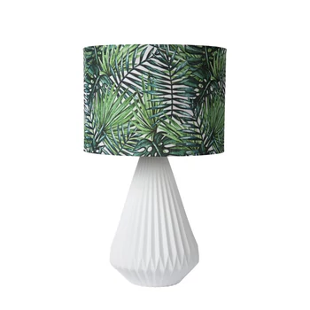 Lucide SERENOA asztali lámpa Vintage stílus porcelán fehér zöld henger forma E27 IP20 - 13537/81/31