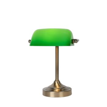 Lucide BANKER asztali lámpa klasszikus stílus fém bronz zöld E14 IP20 - 17504/01/03
