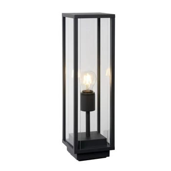 Lucide CLAIRE kültéri állólámpa Vintage stílus üveg antracit szögletes forma E27 IP54 - 27883/50/30
