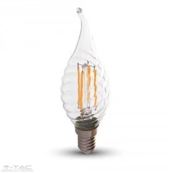 Retro LED izzó - 4W Filament E14 csavart gyertyaláng Meleg fehér 4308